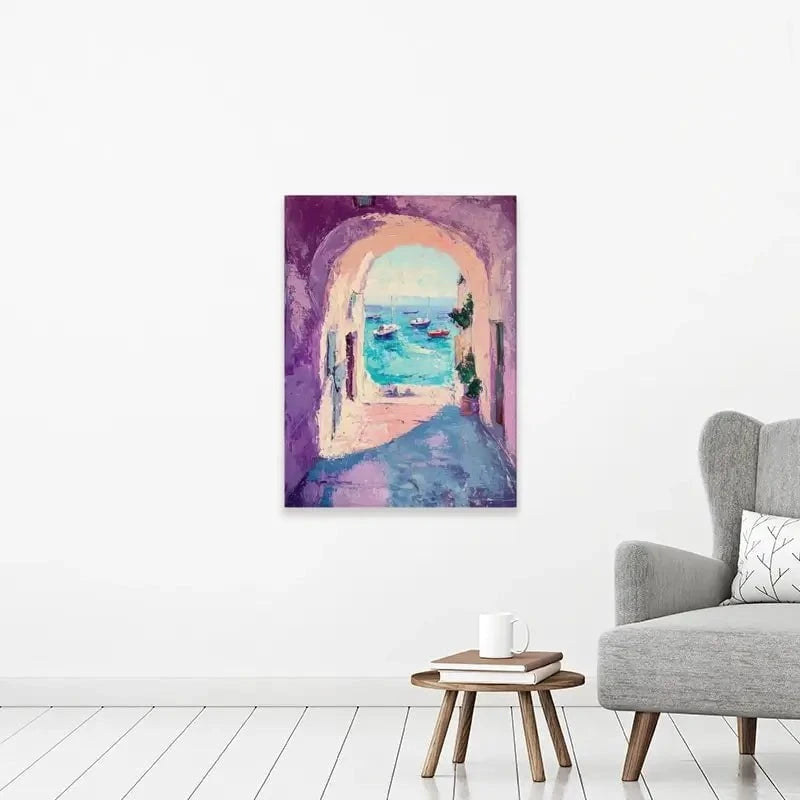 Purple Tunnel To The Sea Canvas Print Purple Tunnel To The Sea Canvas Print wall art product Tanya Ocean