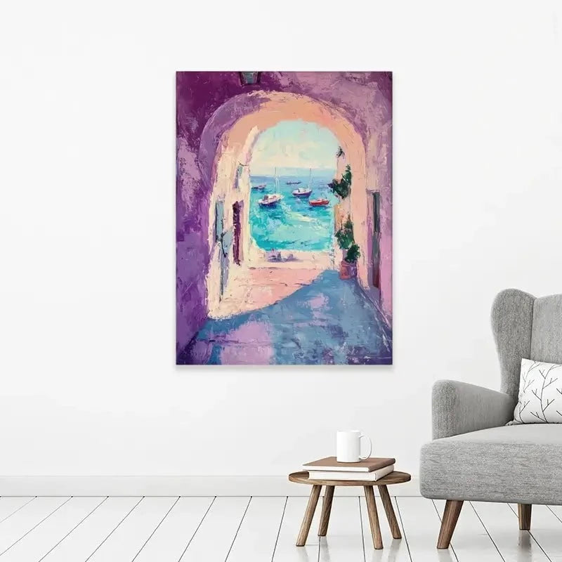Purple Tunnel To The Sea Canvas Print Purple Tunnel To The Sea Canvas Print wall art product Tanya Ocean