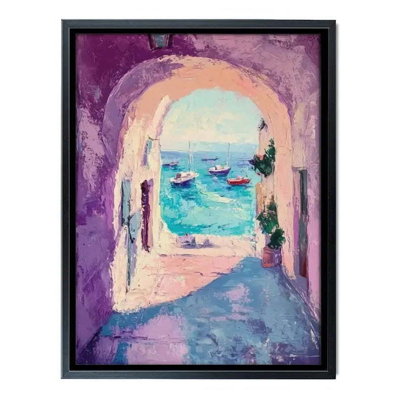 Purple Tunnel To The Sea Canvas Print Purple Tunnel To The Sea Canvas Print wall art product Tanya Ocean