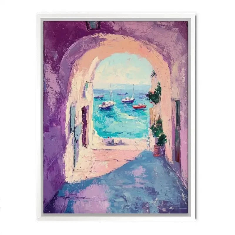 Purple Tunnel To The Sea Canvas Print Purple Tunnel To The Sea Canvas Print wall art product Tanya Ocean