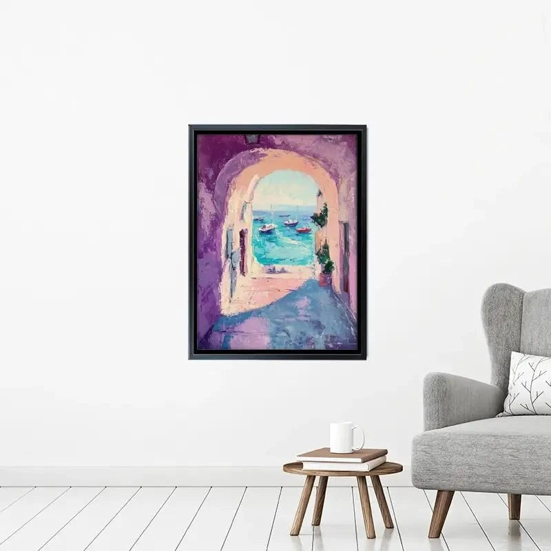 Purple Tunnel To The Sea Canvas Print Purple Tunnel To The Sea Canvas Print wall art product Tanya Ocean