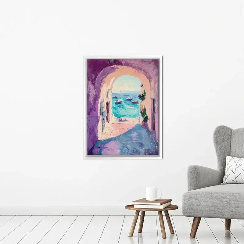Purple Tunnel To The Sea Canvas Print Purple Tunnel To The Sea Canvas Print wall art product Tanya Ocean
