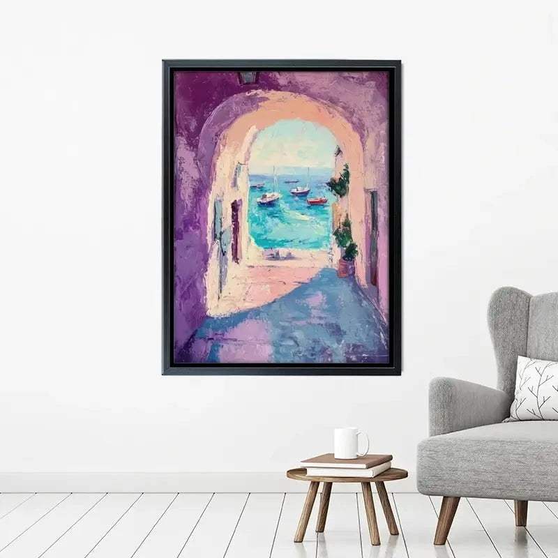 Purple Tunnel To The Sea Canvas Print Purple Tunnel To The Sea Canvas Print wall art product Tanya Ocean
