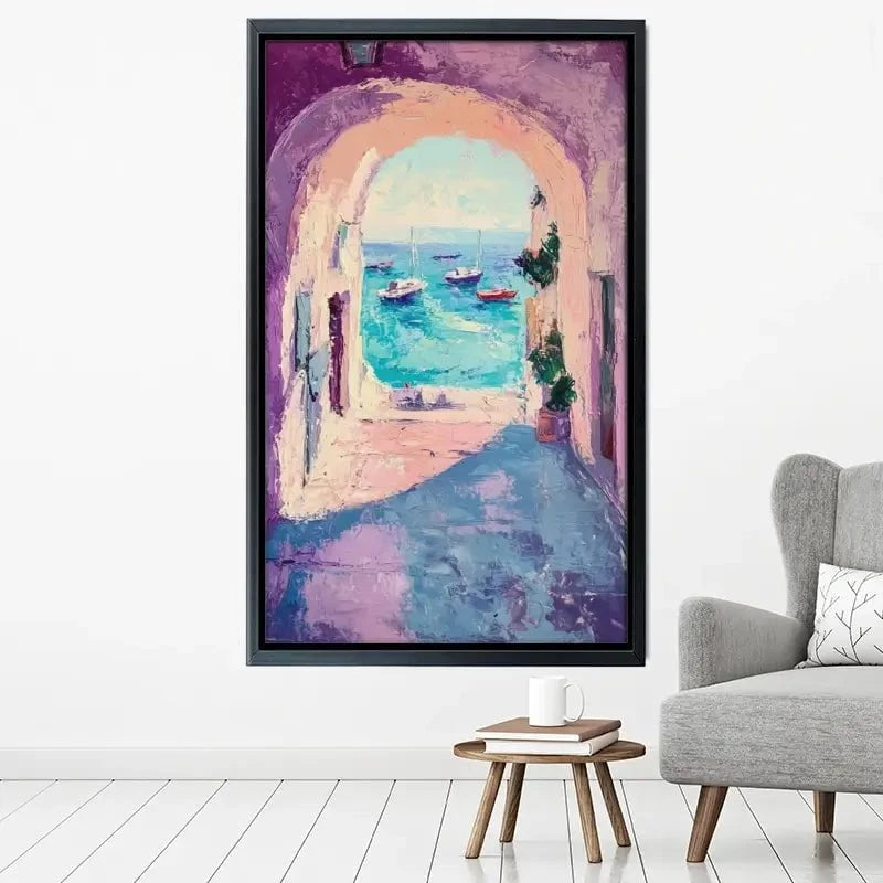Purple Tunnel To The Sea Canvas Print Purple Tunnel To The Sea Canvas Print wall art product Tanya Ocean