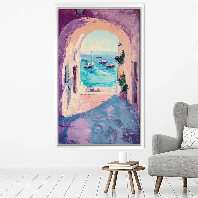 Purple Tunnel To The Sea Canvas Print Purple Tunnel To The Sea Canvas Print wall art product Tanya Ocean