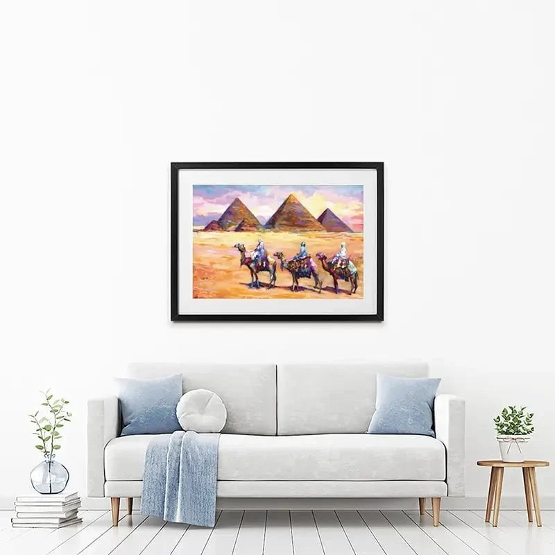 Pyramids Of Giza Framed Art Print Pyramids Of Giza Framed Art Print wall art product Leon Devenice