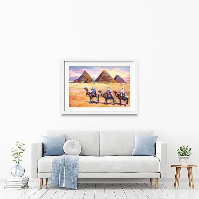 Pyramids Of Giza Framed Art Print Pyramids Of Giza Framed Art Print wall art product Leon Devenice