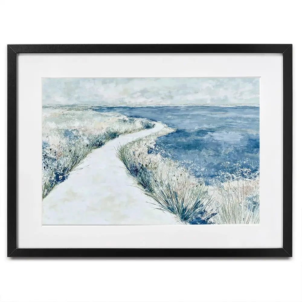 Quiet Shoreline Walk Framed Art Print Quiet Shoreline Walk Framed Art Print wall art product Chromatic Storm Studio