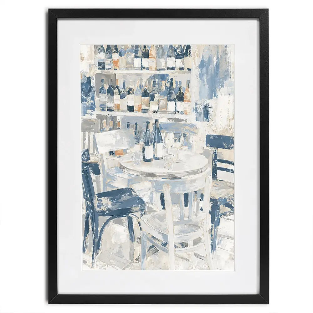 Quiet Wine Bar Afternoon Framed Art Print Quiet Wine Bar Afternoon Framed Art Print wall art product Chromatic Storm Studio