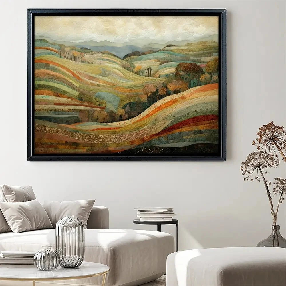 Quilted Autumn Landscape Canvas Print Quilted Autumn Landscape Canvas Print wall art product RileyB - Independent