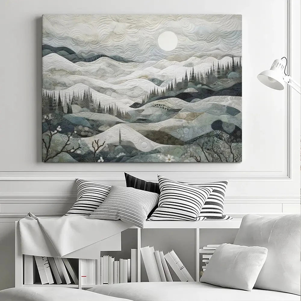 Quilted Winter Landscape 1 Canvas Print Quilted Winter Landscape 1 Canvas Print wall art product RileyB - Independent