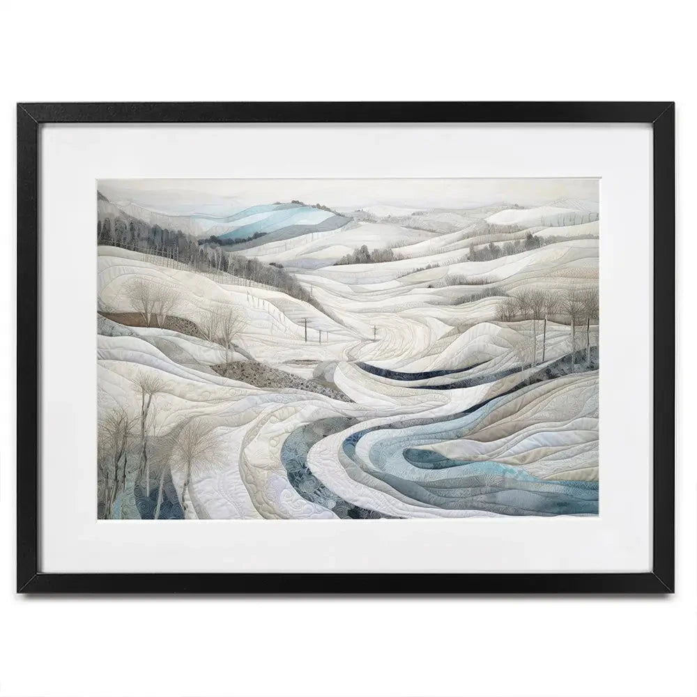 Quilted Winter Landscape 2 Framed Art Print Quilted Winter Landscape 2 Framed Art Print wall art product RileyB - Independent