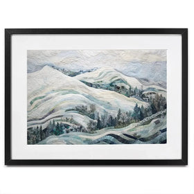 Quilted Winter Landscape 3 Framed Art Print Quilted Winter Landscape 3 Framed Art Print wall art product RileyB - Independent