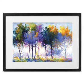 Radiant Trees In The Glowing Morning Framed Art Print Radiant Trees In The Glowing Morning Framed Art Print wall art product Leon Devenice