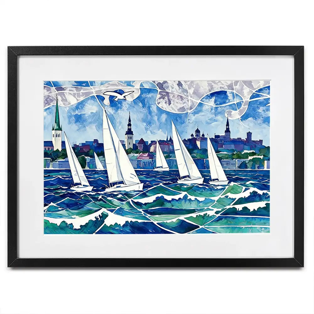 Raging Regatta Framed Art Print Raging Regatta Framed Art Print wall art product David Alexander Elder