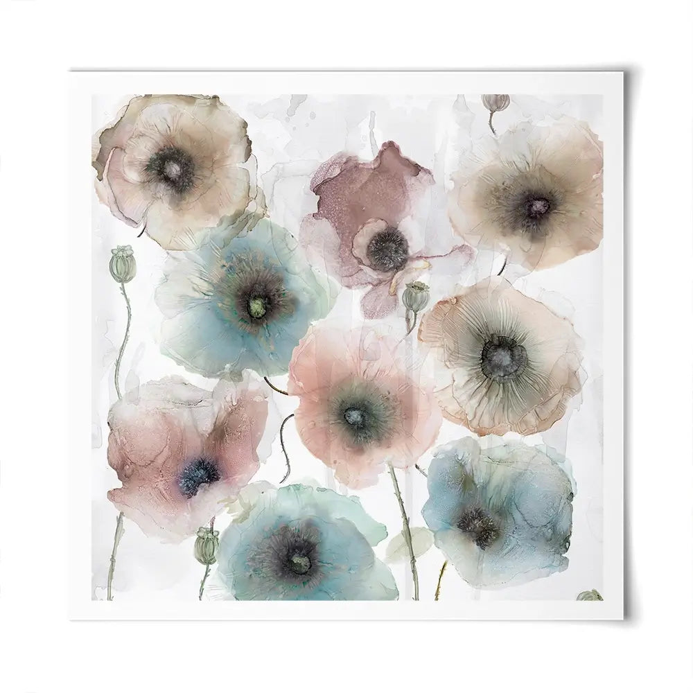 Rain Drenched Poppies Square Art Print Rain Drenched Poppies Square Art Print wall art product Carol Robinson