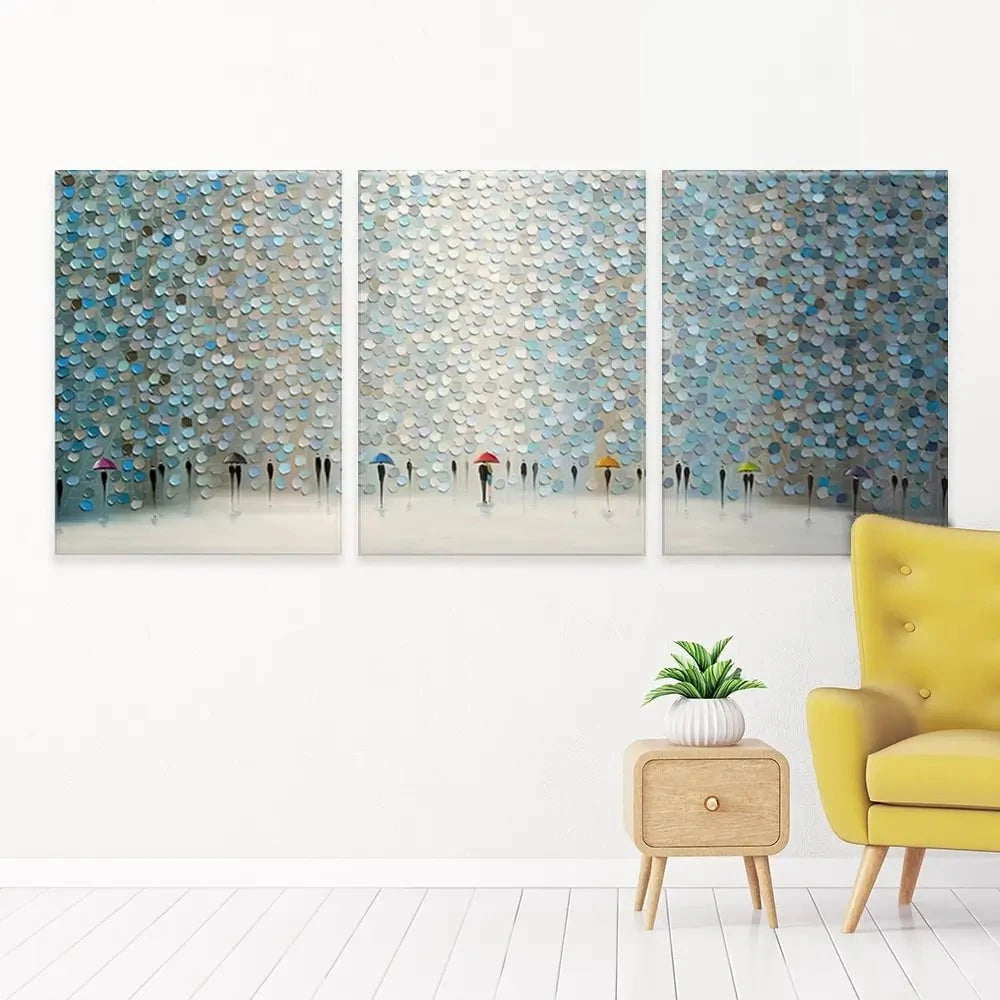 Rain Symphony Trio Canvas Print Rain Symphony Trio Canvas Print | Canvas Trio Artwork wall art product Ekaterina Ermilkina