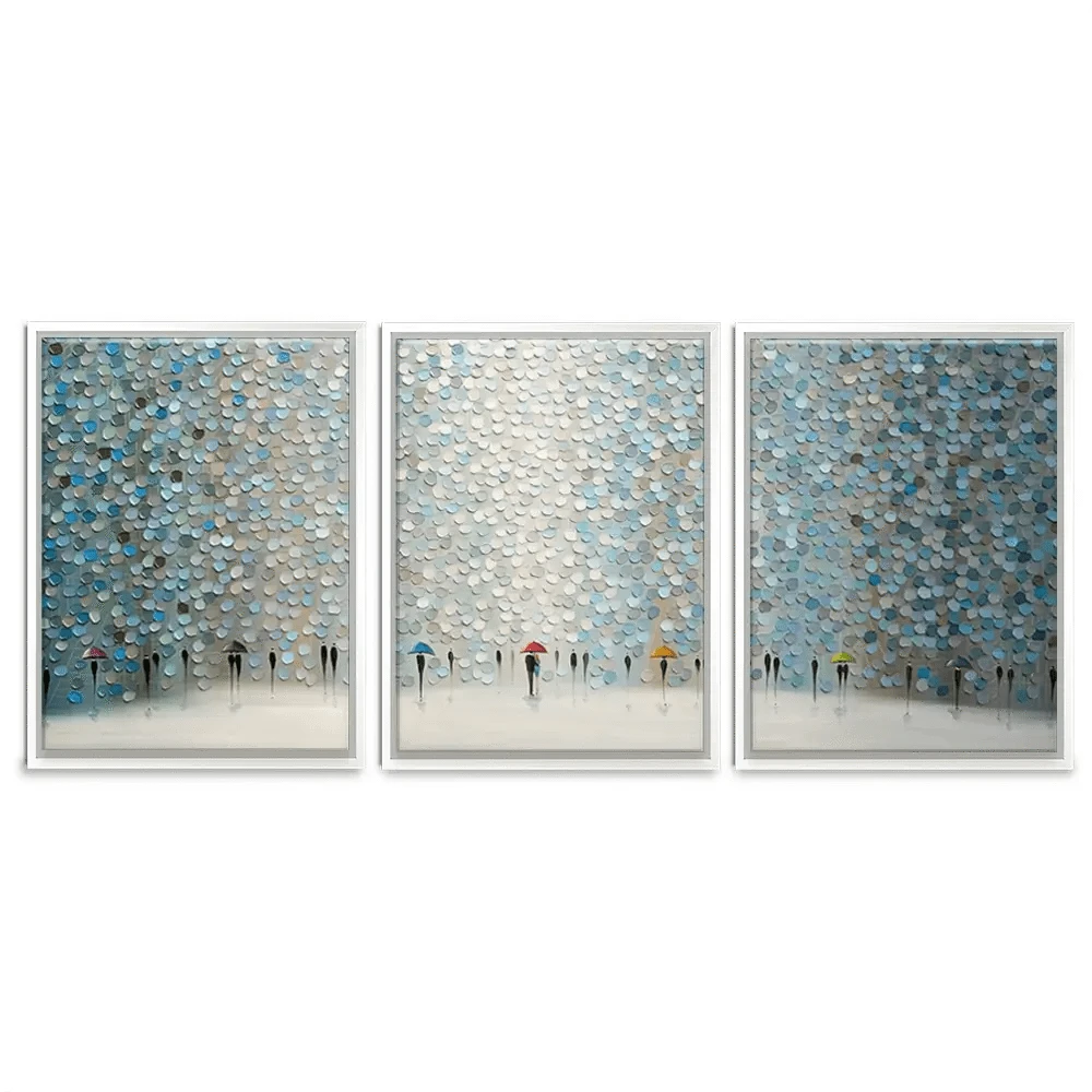 Rain Symphony Trio Canvas Print Rain Symphony Trio Canvas Print | Canvas Trio Artwork wall art product Ekaterina Ermilkina