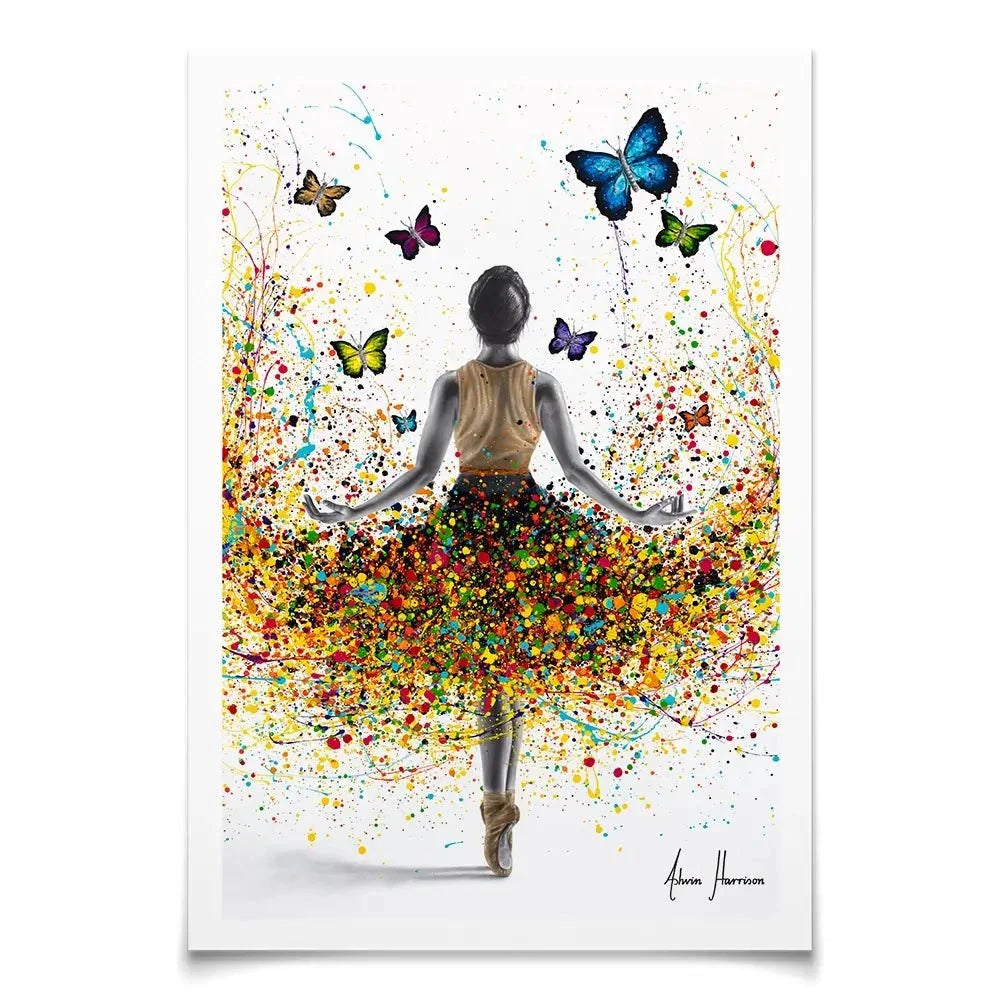 Rainbow Butterfly Ballerina Art Print Rainbow Butterfly Ballerina Art Print wall art product Ashvin Harrison
