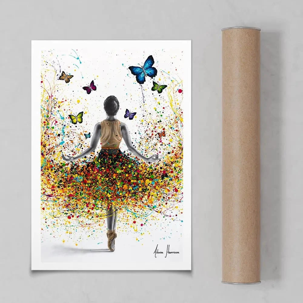 Rainbow Butterfly Ballerina Art Print Rainbow Butterfly Ballerina Art Print wall art product Ashvin Harrison