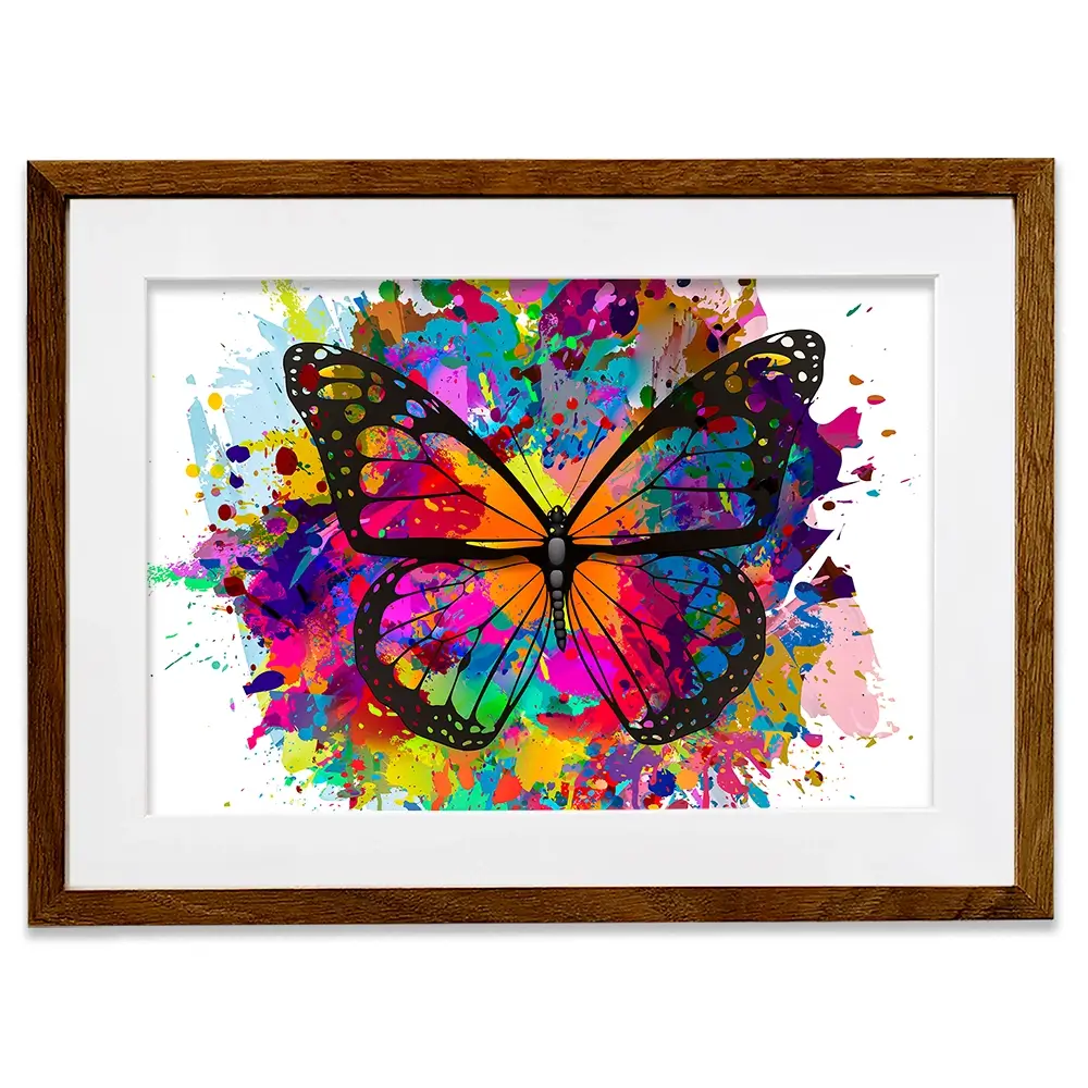 Rainbow Butterfly Paint Splash Framed Art Print Rainbow Butterfly Paint Splash Framed Art Print wall art product ARTEMENKO VALENTYN / Shutterstock