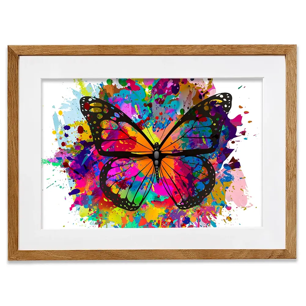 Rainbow Butterfly Paint Splash Framed Art Print Rainbow Butterfly Paint Splash Framed Art Print wall art product ARTEMENKO VALENTYN / Shutterstock