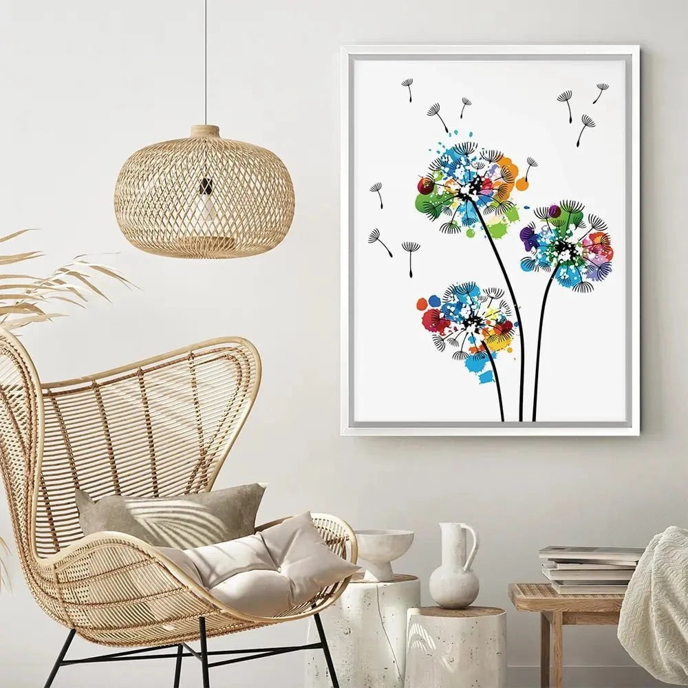 Rainbow Dandelion Canvas Print Rainbow Dandelion Canvas Print wall art product KsanaGraphica / Shutterstock
