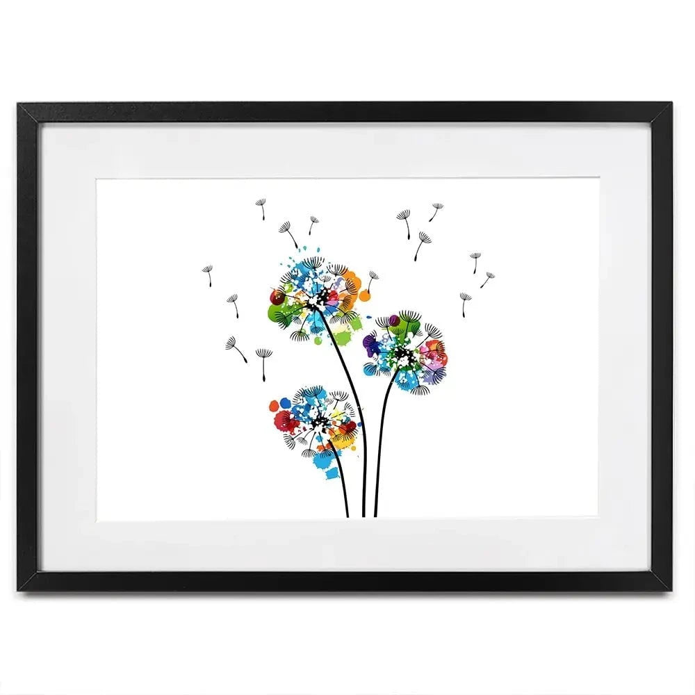 Rainbow Dandelion Landscape Framed Art Print Rainbow Dandelion Landscape Framed Art Print wall art product KsanaGraphica / Shutterstock