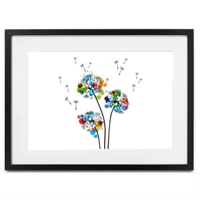 Rainbow Dandelion Landscape Framed Art Print Rainbow Dandelion Landscape Framed Art Print wall art product KsanaGraphica / Shutterstock