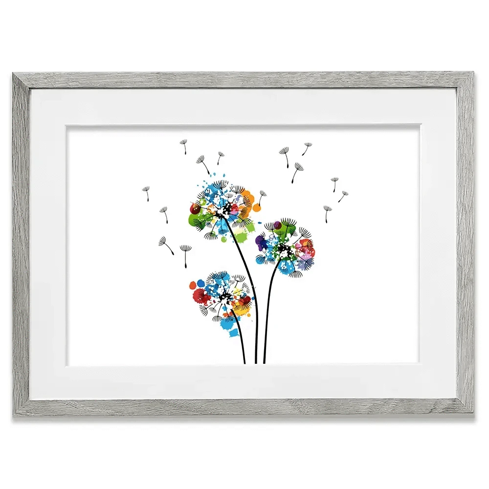 Rainbow Dandelion Landscape Framed Art Print Rainbow Dandelion Landscape Framed Art Print wall art product KsanaGraphica / Shutterstock