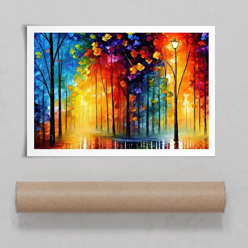 Rainbow Glow Nights Art Print Rainbow Glow Nights Art Print wall art product Kolokolchi / Shutterstock