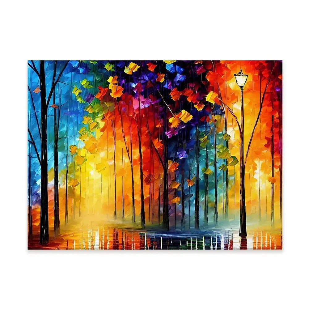 Rainbow Glow Nights Canvas Print Rainbow Glow Nights Canvas Print wall art product Kolokolchi / Shutterstock