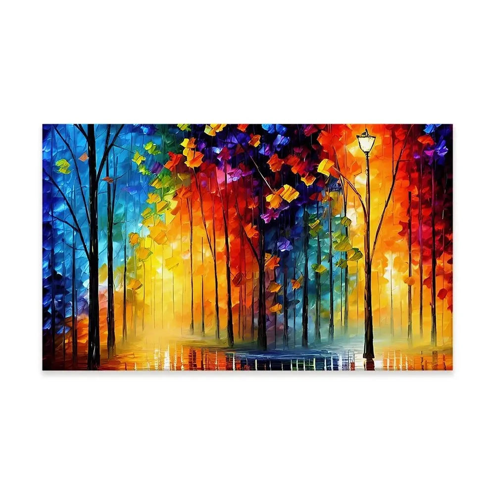 Rainbow Glow Nights Canvas Print Rainbow Glow Nights Canvas Print wall art product Kolokolchi / Shutterstock