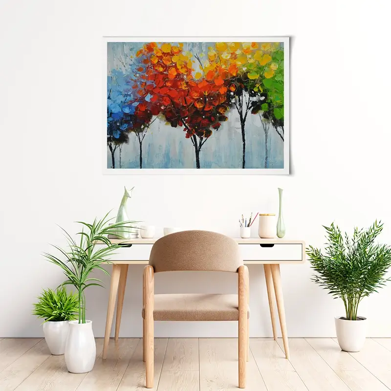 Rainbow Line Of Trees Art Print Rainbow Line Of Trees Art Print wall art product CHENYU ARTS / Shutterstock