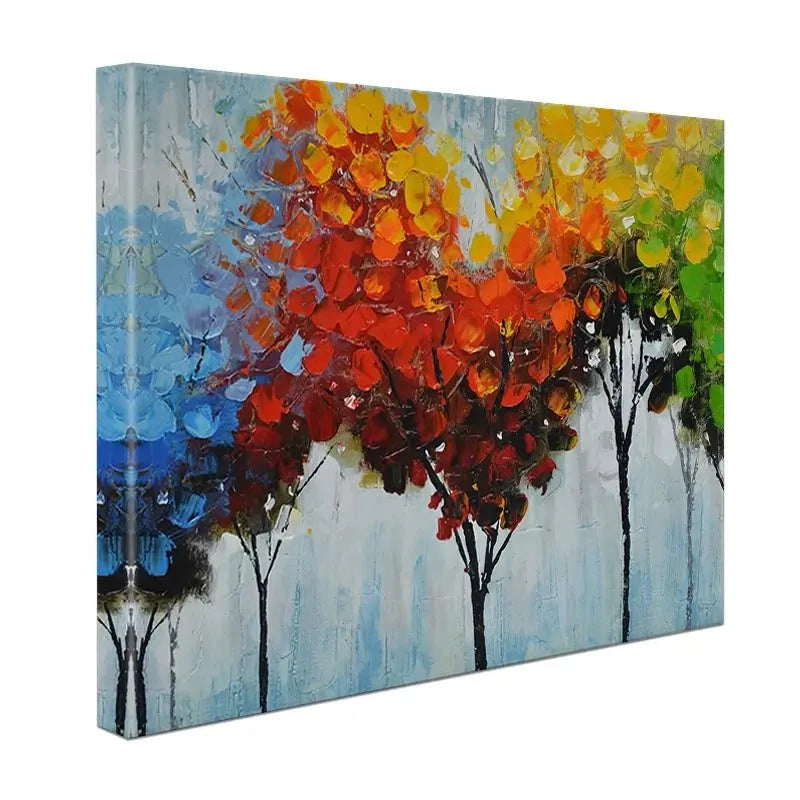 Rainbow Line Of Trees Canvas Print Rainbow Line Of Trees Canvas Print wall art product CHENYU ARTS / Shutterstock