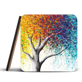 Rainbow Rollicking Tree Coaster Set Rainbow Soul Tree Coaster Set | Rainbow Soul Tree Art Coasters wall art product Ashvin Harrison