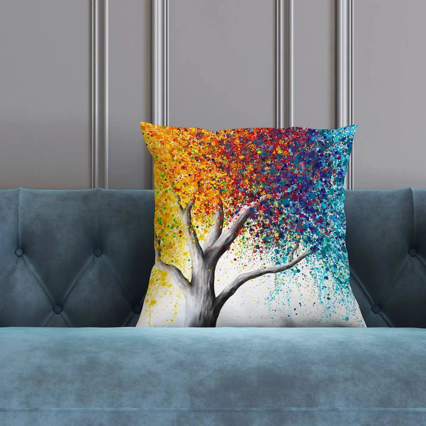 Rainbow Rollicking Tree Cushion Rainbow Rollicking Tree Cushion wall art product Ashvin Harrison