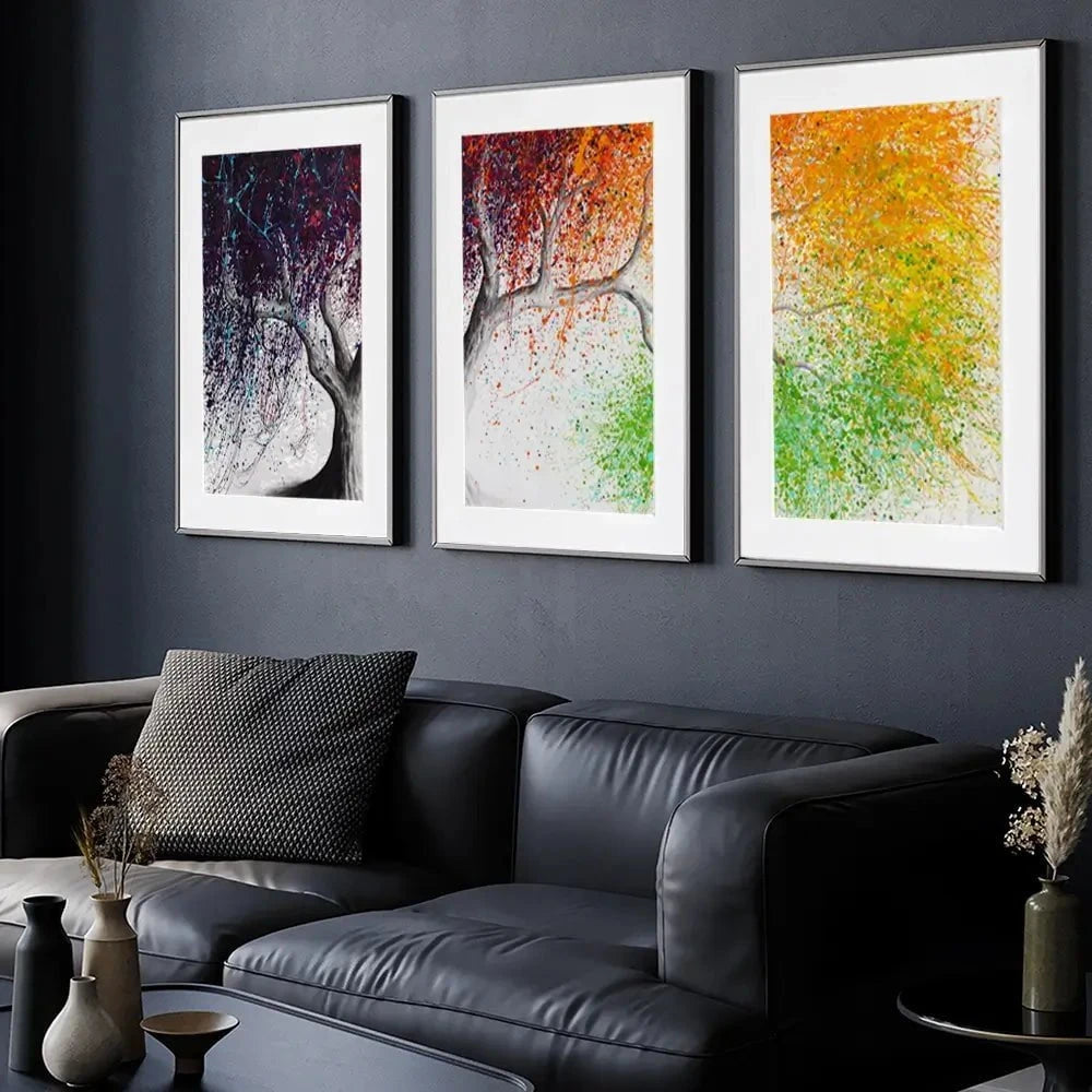 Rainbow Seasons Tree Framed Art Print Trio Rainbow Seasons Tree Framed Art Print Trio wall art product Ashvin Harrison