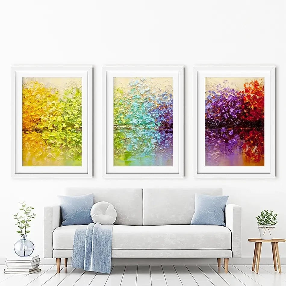 Rainbow Secret Garden Framed Art Print Trio Rainbow Secret Garden Framed Art Print Trio wall art product Osnat Tzadok