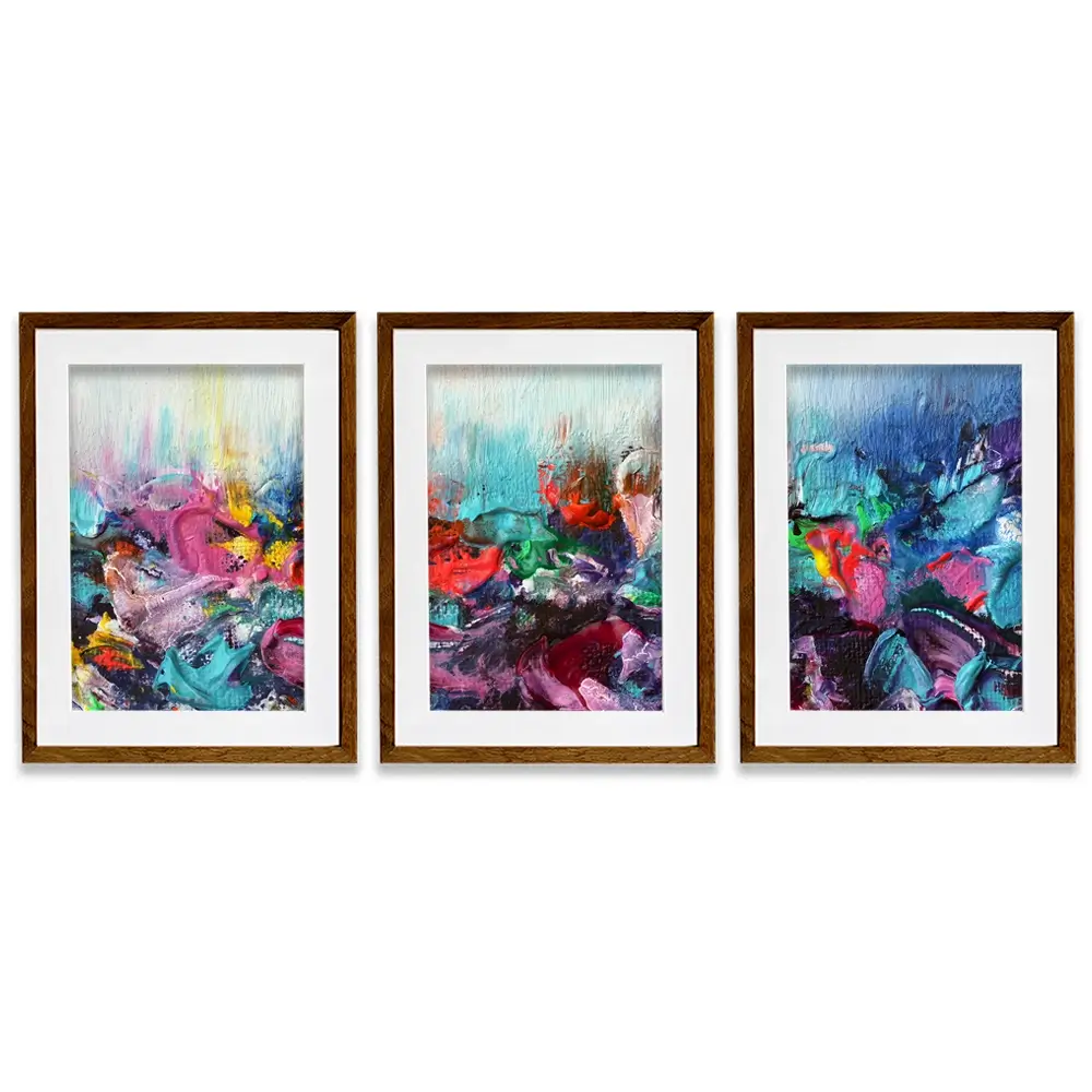 Rainbow Smear Framed Art Print Trio Rainbow Smear Framed Art Print Trio wall art product Rudchenko Liliia / Shutterstock