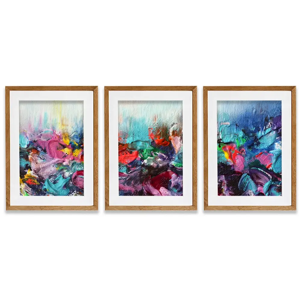 Rainbow Smear Framed Art Print Trio Rainbow Smear Framed Art Print Trio wall art product Rudchenko Liliia / Shutterstock