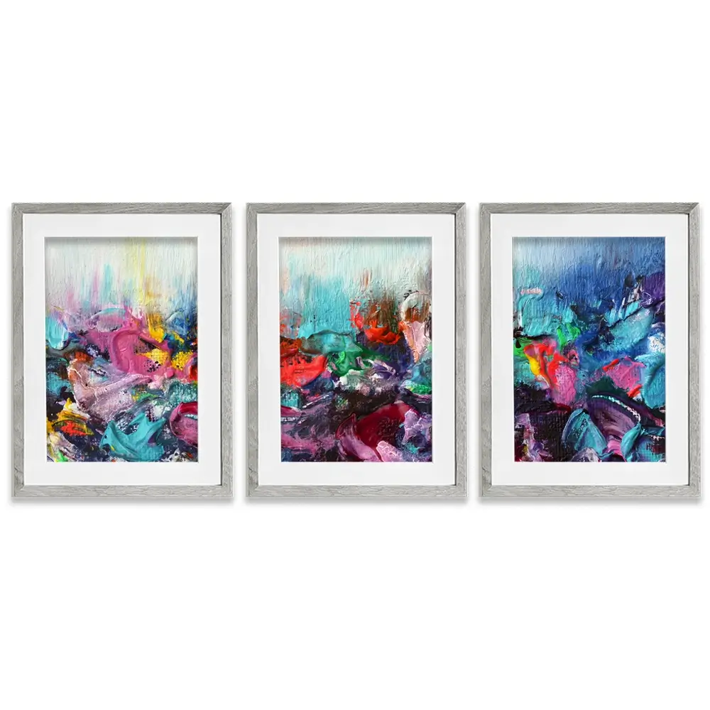 Rainbow Smear Framed Art Print Trio Rainbow Smear Framed Art Print Trio wall art product Rudchenko Liliia / Shutterstock