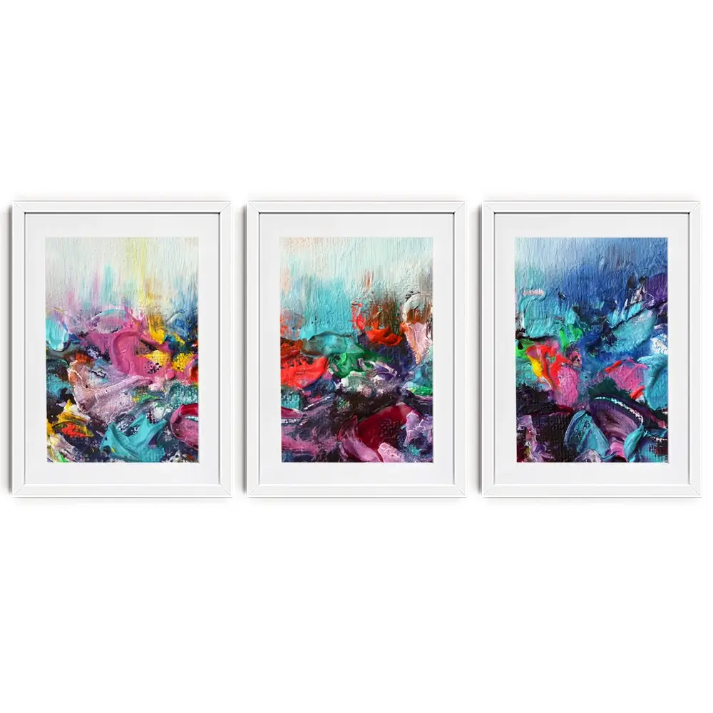 Rainbow Smear Framed Art Print Trio Rainbow Smear Framed Art Print Trio wall art product Rudchenko Liliia / Shutterstock