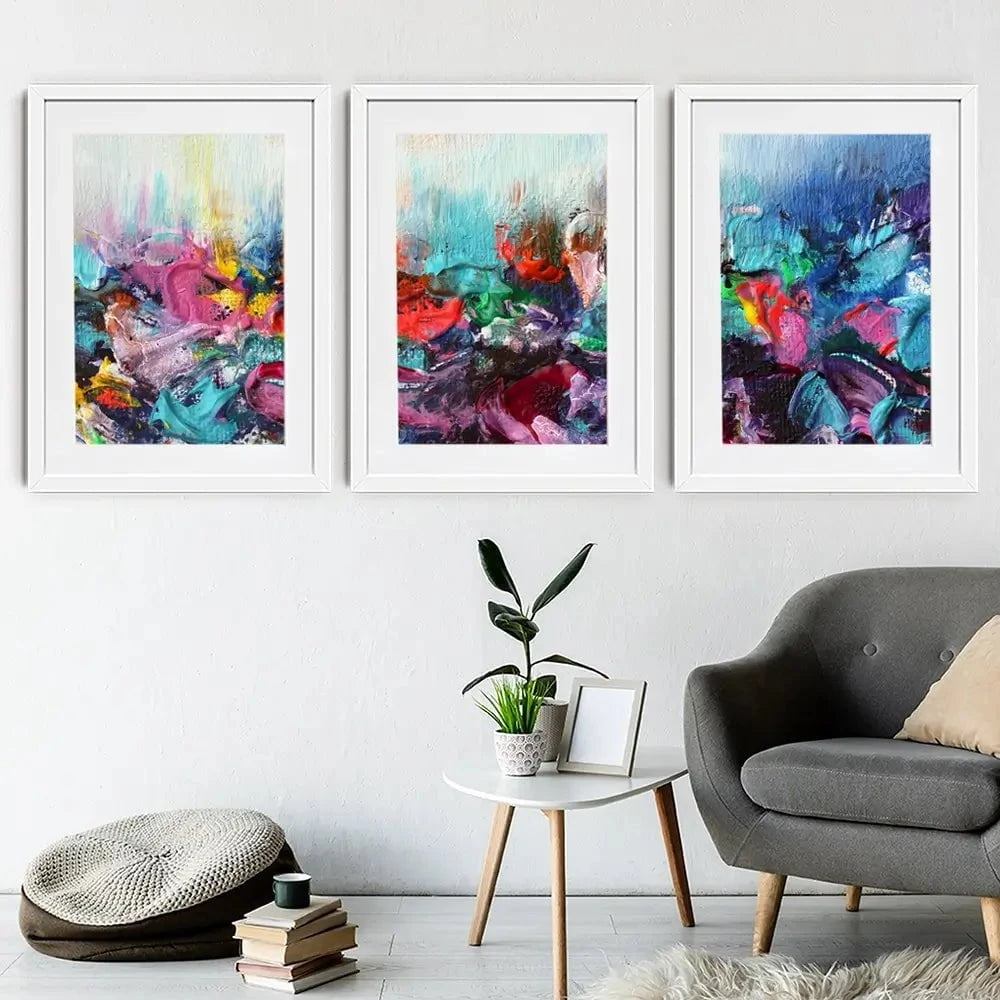 Rainbow Smear Framed Art Print Trio Rainbow Smear Framed Art Print Trio wall art product Rudchenko Liliia / Shutterstock