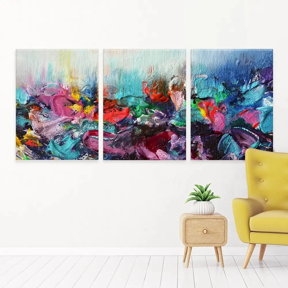 Rainbow Smear Trio Canvas Print Rainbow Smear Trio Canvas Print wall art product Rudchenko Liliia / Shutterstock
