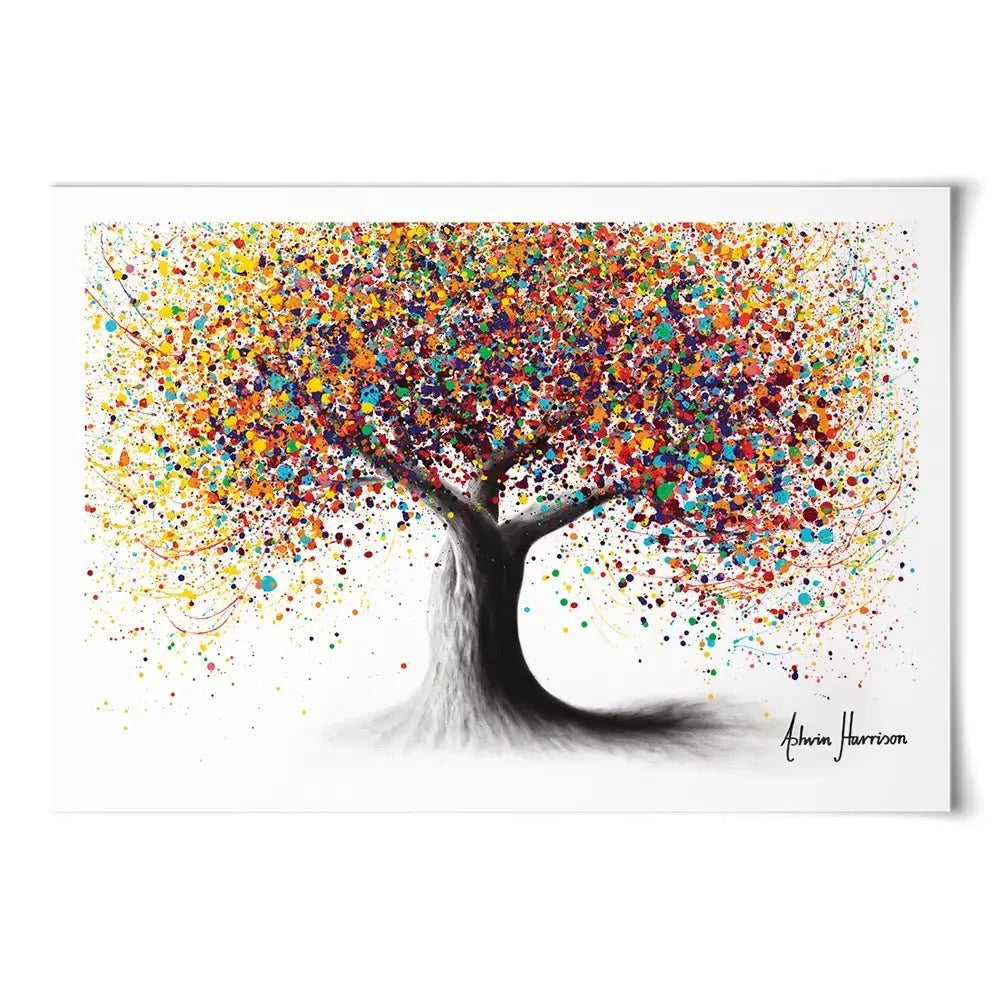 Rainbow Soul Tree Art Print | Colourful Tree Artwork