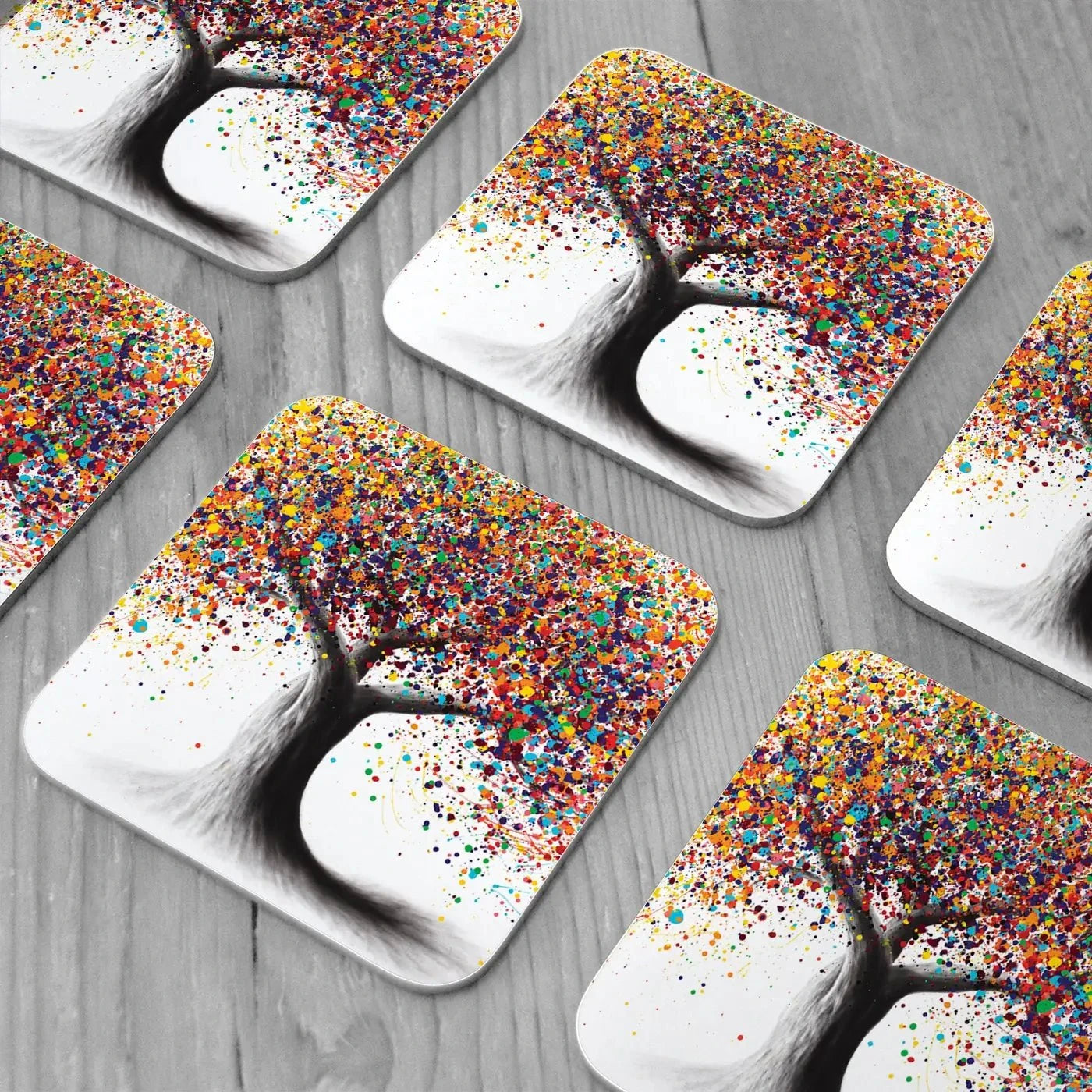 Rainbow Soul Tree Coaster Set Rainbow Soul Tree Coaster Set | Rainbow Soul Tree Art Coasters wall art product Ashvin Harrison