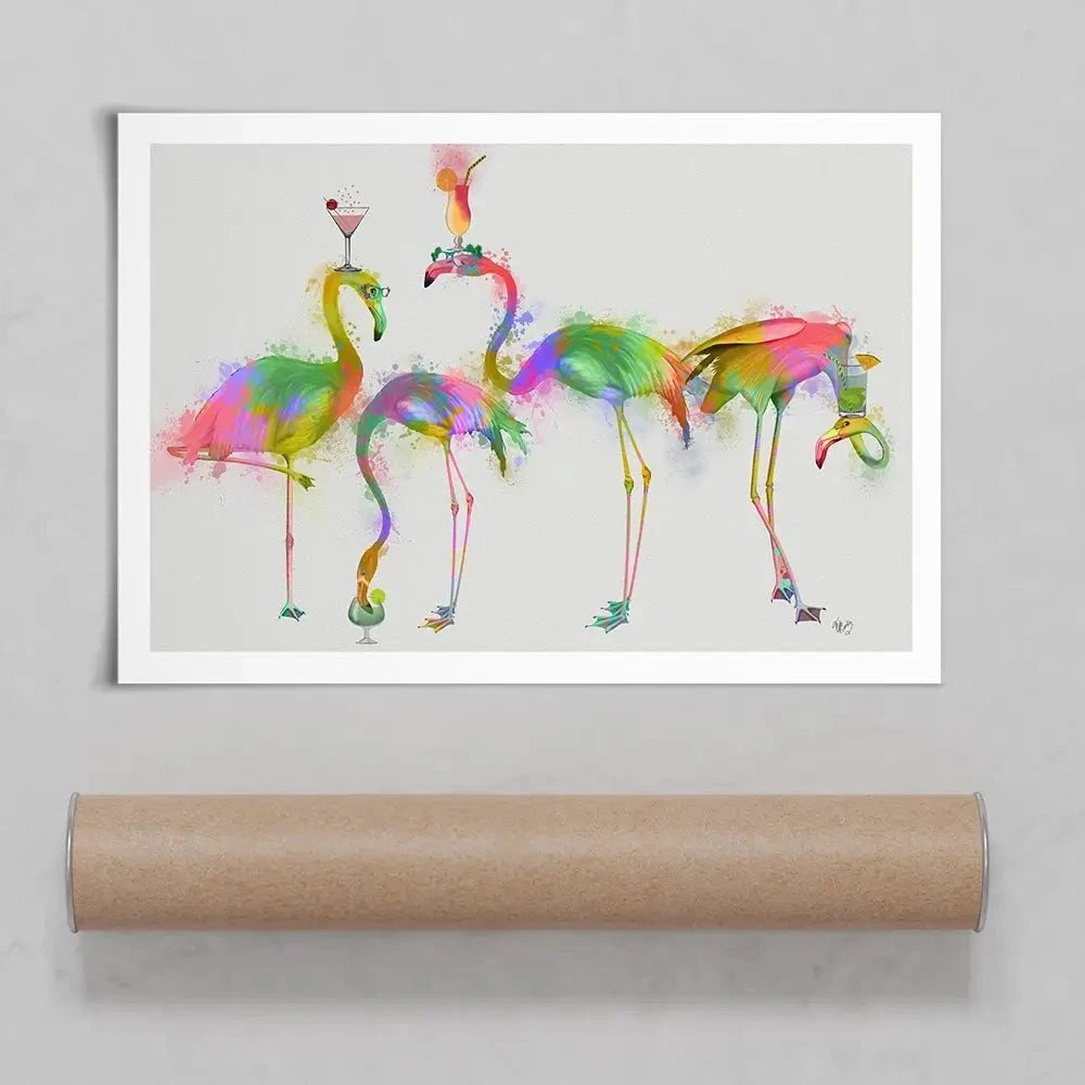 Rainbow Splash Cocktail Party Art Print Rainbow Splash Cocktail Party Art Print wall art product Fab Funky