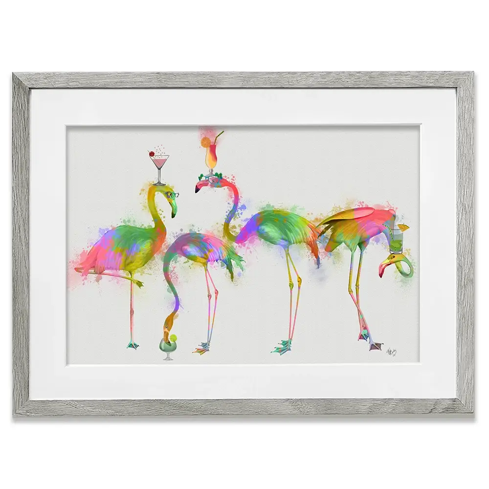 Rainbow Splash Cocktail Party Framed Art Print Rainbow Splash Cocktail Party Framed Art Print wall art product Fab Funky