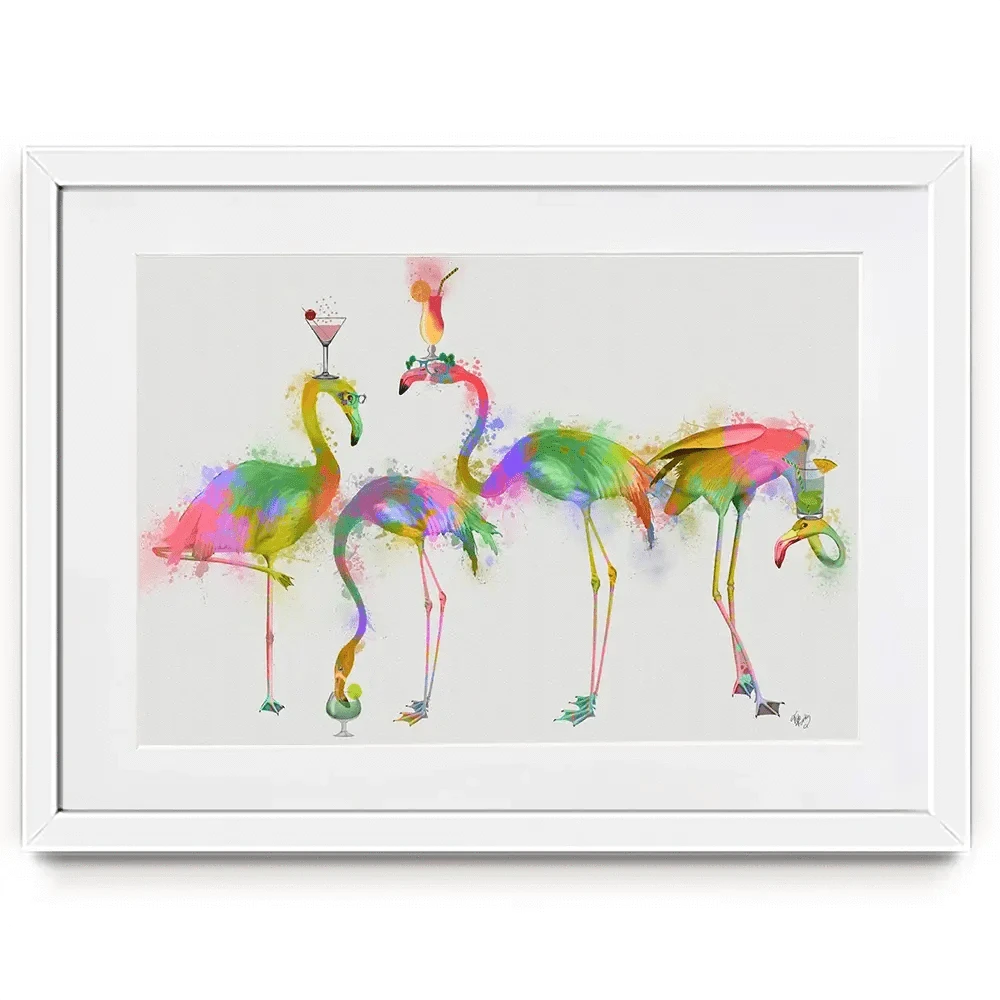 Rainbow Splash Cocktail Party Framed Art Print Rainbow Splash Cocktail Party Framed Art Print wall art product Fab Funky